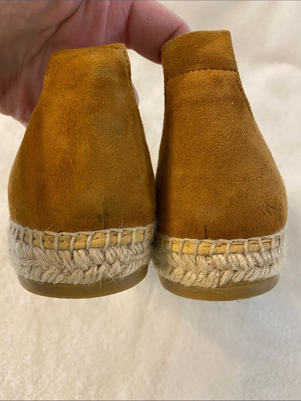 Kanna Pippa Tan Stitched Suede D’Orsay Flatform Espadrilles 11